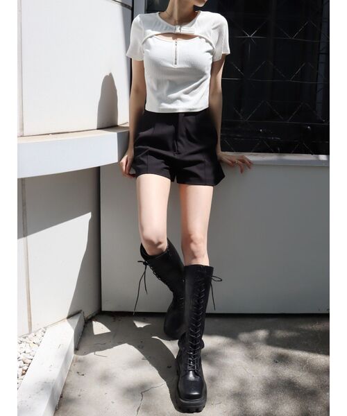 EVRIS（エヴリス）の「バックルデザイントップス（Tシャツ/カットソー・レディース・ブラック/ブルー/ホワイト・FREE）」の21枚目の写真