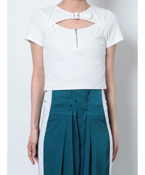 EVRIS（エヴリス）の「バックルデザイントップス（Tシャツ/カットソー・レディース・ブラック/ブルー/ホワイト・FREE）」の15枚目の写真