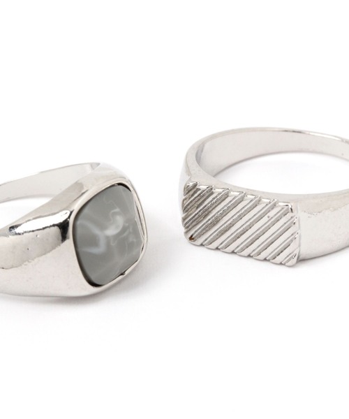 niko and...（ニコアンド）の「Wスクエア5SETリング（リング・レディース・グレー/イエロー・0）」の6枚目の写真