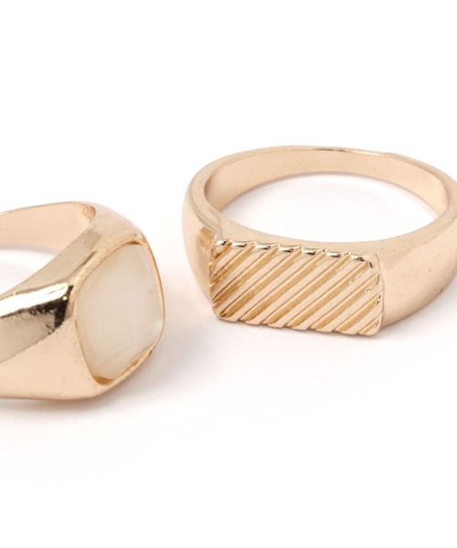 niko and...（ニコアンド）の「Wスクエア5SETリング（リング・レディース・グレー/イエロー・0）」の4枚目の写真