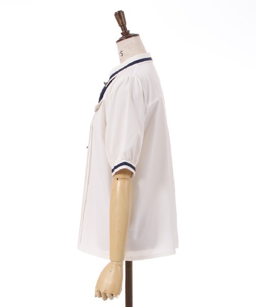 axes femme（アクシーズファム）の「ミリタリー風タイ付ブラウス（シャツ/ブラウス・レディース・カーキ/ベージュ/ホワイト・MEDIUM/LARGE）」の9枚目の写真