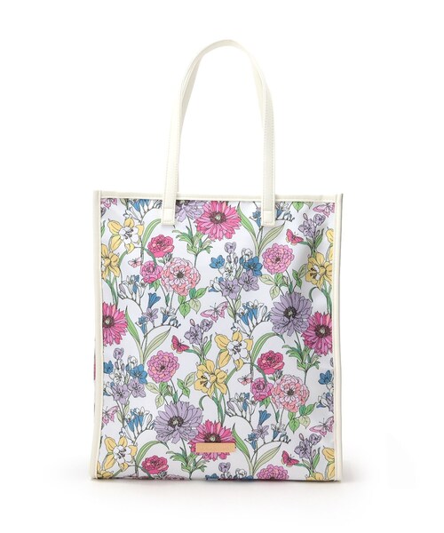 LAURA ASHLEY（ローラアシュレイ）の「【70周年セレブレーティングプリント】ギリー柄 スクエアトートバッグ（トートバッグ・レディース・ホワイト系1/ブルー系5・00）」の2枚目の写真
