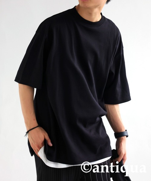 antiqua(アンティカ)の「綿100%スムース生地BIGTシャツ(Tシャツ/カットソー・レディース・ホワイト/ブラック・FREE)」の9枚目の写真