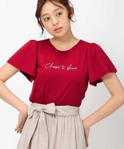 MISCH MASCH（ミッシュマッシュ）の「■2023春夏新作■バックリボンメッセージTシャツ/MM328202（Tシャツ/カットソー・レディース・モカ/ホワイト/レッド/ブラック/ピンク・M）」の5枚目の写真