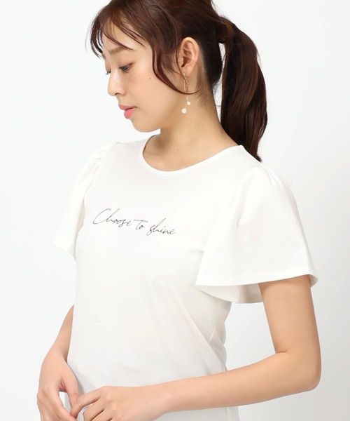 MISCH MASCH（ミッシュマッシュ）の「■2023春夏新作■バックリボンメッセージTシャツ/MM328202（Tシャツ/カットソー・レディース・モカ/ホワイト/レッド/ブラック/ピンク・M）」の13枚目の写真