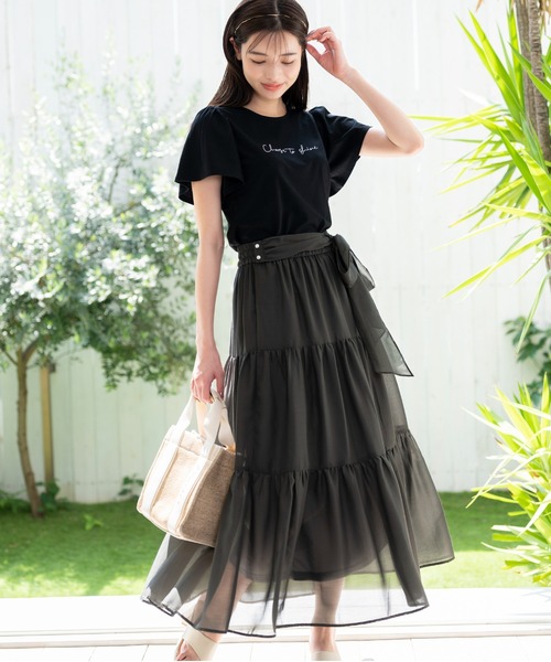 MISCH MASCH（ミッシュマッシュ）の「■2023春夏新作■バックリボンメッセージTシャツ/MM328202（Tシャツ/カットソー・レディース・モカ/ホワイト/レッド/ブラック/ピンク・M）」の7枚目の写真