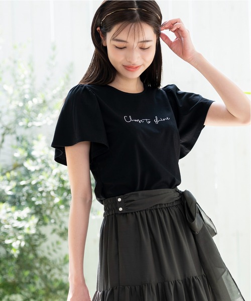 MISCH MASCH（ミッシュマッシュ）の「■2023春夏新作■バックリボンメッセージTシャツ/MM328202（Tシャツ/カットソー・レディース・モカ/ホワイト/レッド/ブラック/ピンク・M）」の8枚目の写真