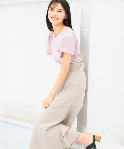 MISCH MASCH（ミッシュマッシュ）の「■2023春夏新作■バックリボンメッセージTシャツ/MM328202（Tシャツ/カットソー・レディース・モカ/ホワイト/レッド/ブラック/ピンク・M）」の18枚目の写真