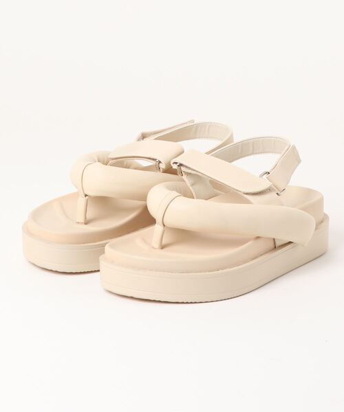 Fabby fabby(ファビィーファビィー)の「トング厚底コンフォートサンダル(サンダル・レディース・オフホワイト/ブラック・MEDIUM/LARGE/SMALL)」の4枚目の写真