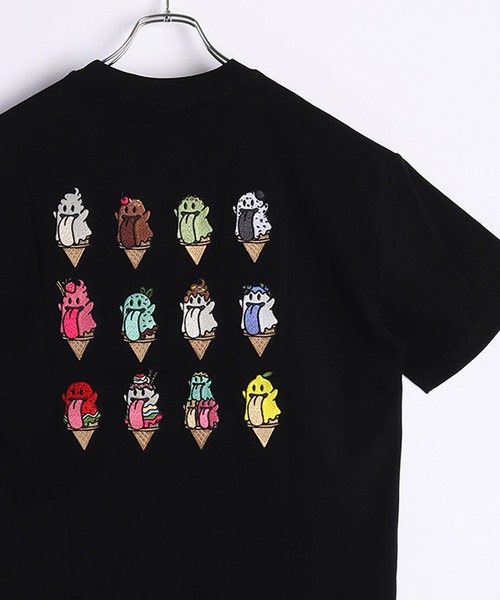 GRAF&WU(グラフアンドユー)の「GRAF&WU グラフアンドウー 12BOOGHOST 半袖プリント 刺繍 Tシャツ(Tシャツ/カットソー・メンズ・ブラック/オートミール/ブラック系その他/ネイビー/ホワイト系その他/ホワイト/ブラック系その他2/ベージュ系その他/グリーン/ベージュ系その他2/パープル/ブラック系その他4/ベージュ系その他3/ホワイト系その他2/ブラック系その他3/ブラック系その他5/ホワイト系その他3/ブラック系その他6/ホワイト系その他4/ピンク・L/XL/M)」の12枚目の写真