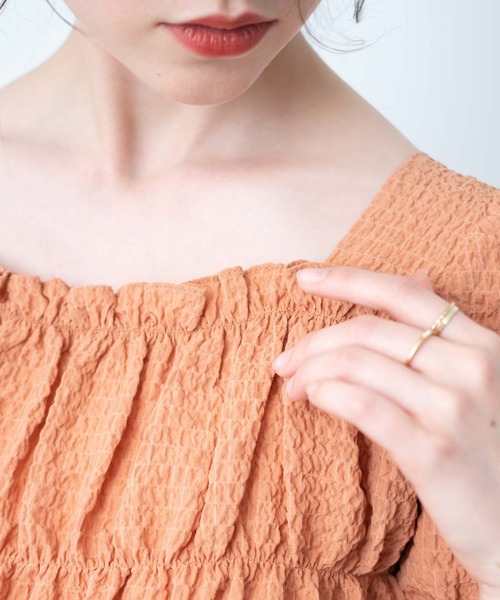 WEGO（ウィゴー）の「WEGO/クリンクルシャーリングブラウス（シャツ/ブラウス・レディース・ブラック/ホワイト/オレンジ・FREE）」の11枚目の写真