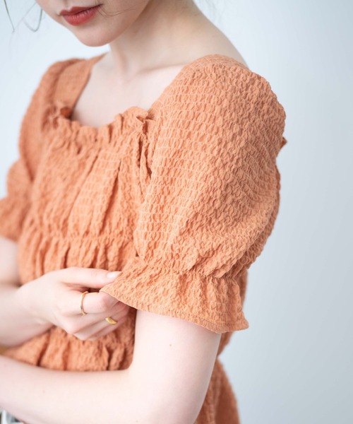 WEGO（ウィゴー）の「WEGO/クリンクルシャーリングブラウス（シャツ/ブラウス・レディース・ブラック/ホワイト/オレンジ・FREE）」の12枚目の写真