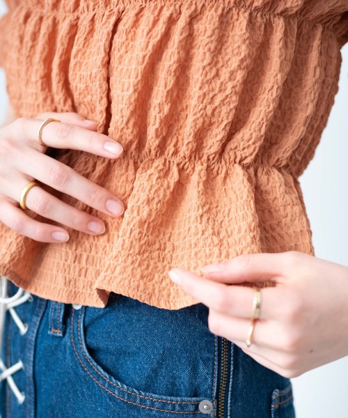 WEGO（ウィゴー）の「WEGO/クリンクルシャーリングブラウス（シャツ/ブラウス・レディース・ブラック/ホワイト/オレンジ・FREE）」の13枚目の写真