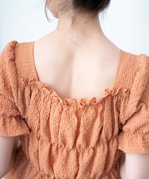 WEGO（ウィゴー）の「WEGO/クリンクルシャーリングブラウス（シャツ/ブラウス・レディース・ブラック/ホワイト/オレンジ・FREE）」の14枚目の写真