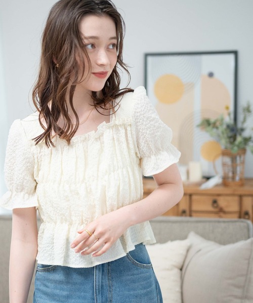 WEGO（ウィゴー）の「WEGO/クリンクルシャーリングブラウス（シャツ/ブラウス・レディース・ブラック/ホワイト/オレンジ・FREE）」の15枚目の写真