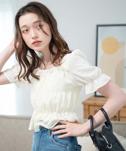 WEGO（ウィゴー）の「WEGO/クリンクルシャーリングブラウス（シャツ/ブラウス・レディース・ブラック/ホワイト/オレンジ・FREE）」の16枚目の写真