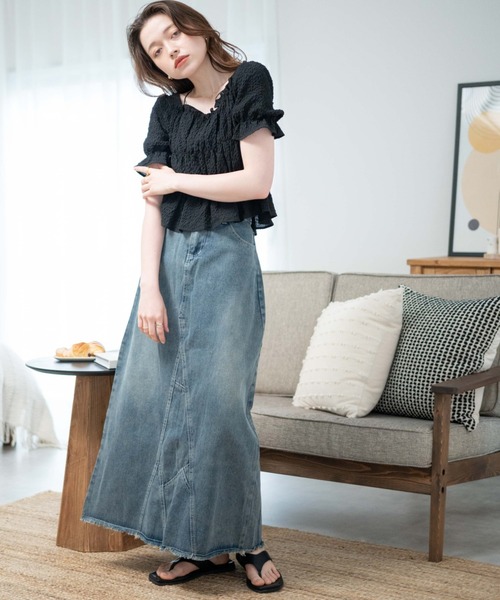 WEGO（ウィゴー）の「WEGO/クリンクルシャーリングブラウス（シャツ/ブラウス・レディース・ブラック/ホワイト/オレンジ・FREE）」の20枚目の写真