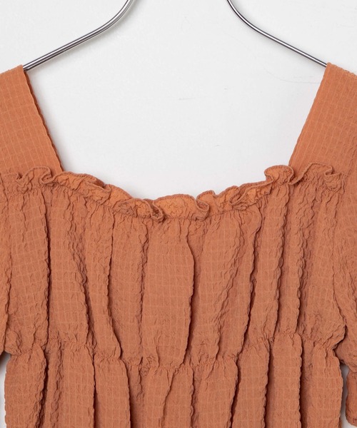 WEGO（ウィゴー）の「WEGO/クリンクルシャーリングブラウス（シャツ/ブラウス・レディース・ブラック/ホワイト/オレンジ・FREE）」の6枚目の写真