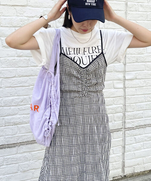 fredy emue（フレディエミュ）の「チェック柄キャミワンピース（ワンピース・レディース・ブラック系その他/ブルー系その他・38）」の2枚目の写真