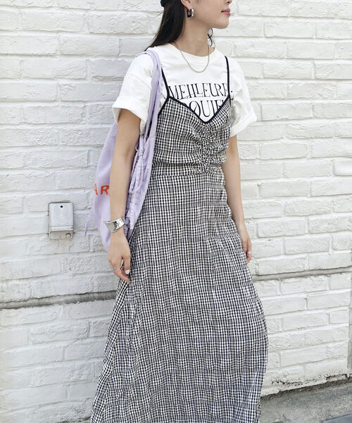 fredy emue（フレディエミュ）の「チェック柄キャミワンピース（ワンピース・レディース・ブラック系その他/ブルー系その他・38）」の4枚目の写真