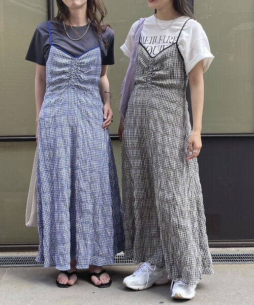 fredy emue（フレディエミュ）の「チェック柄キャミワンピース