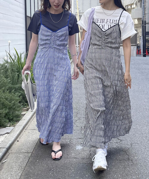fredy emue（フレディエミュ）の「チェック柄キャミワンピース（ワンピース・レディース・ブラック系その他/ブルー系その他・38）」の5枚目の写真