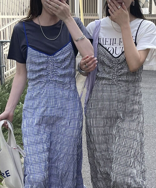 fredy emue（フレディエミュ）の「チェック柄キャミワンピース（ワンピース・レディース・ブラック系その他/ブルー系その他・38）」の17枚目の写真