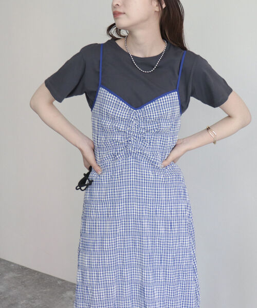 fredy emue（フレディエミュ）の「チェック柄キャミワンピース（ワンピース・レディース・ブラック系その他/ブルー系その他・38）」の6枚目の写真