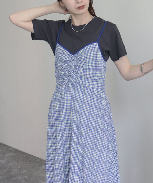 fredy emue（フレディエミュ）の「チェック柄キャミワンピース（ワンピース・レディース・ブラック系その他/ブルー系その他・38）」の18枚目の写真