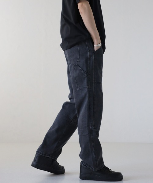 CREARE -LINO-（クレアーレリノ）の「デニム ペインダーストレートパンツ<ユニセックス>（デニムパンツ・メンズ・ピンク/ブルー/ブラック・M/L）」の5枚目の写真