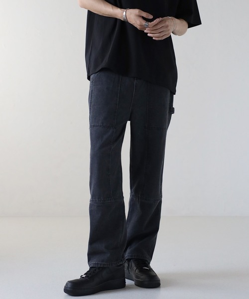 CREARE -LINO-（クレアーレリノ）の「デニム ペインダーストレートパンツ<ユニセックス>（デニムパンツ・メンズ・ピンク/ブルー/ブラック・M/L）」の6枚目の写真