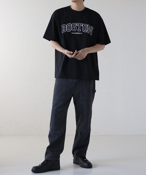 CREARE -LINO-（クレアーレリノ）の「デニム ペインダーストレートパンツ<ユニセックス>（デニムパンツ・メンズ・ピンク/ブルー/ブラック・M/L）」の9枚目の写真