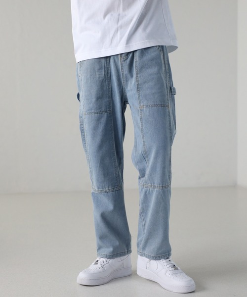 CREARE -LINO-（クレアーレリノ）の「デニム ペインダーストレートパンツ<ユニセックス>（デニムパンツ・メンズ・ピンク/ブルー/ブラック・M/L）」の12枚目の写真