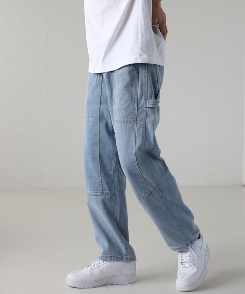 CREARE -LINO-（クレアーレリノ）の「デニム ペインダーストレートパンツ<ユニセックス>（デニムパンツ・メンズ・ピンク/ブルー/ブラック・M/L）」の13枚目の写真