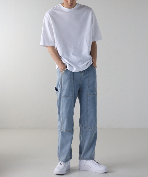 CREARE -LINO-（クレアーレリノ）の「デニム ペインダーストレートパンツ<ユニセックス>（デニムパンツ・メンズ・ピンク/ブルー/ブラック・M/L）」の15枚目の写真