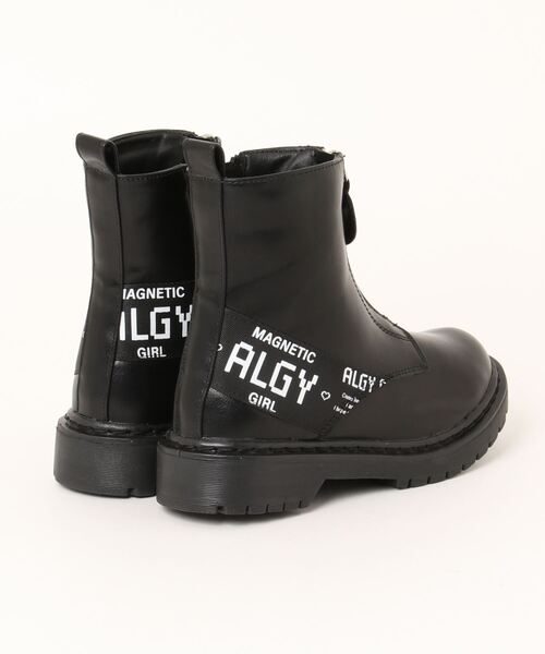 algy（アルジー）の「ALGY センターファスナー ロゴデザイン ブーツ（ブーツ・キッズ・ブラック/アイボリー・20.0cm/21.0cm/22.0cm/23.0cm/24.0cm）」の4枚目の写真