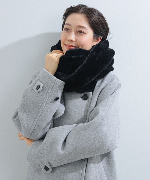 Ray BEAMS（レイビームス）の「【WEB限定】Ray BEAMS / フェイクファー スヌード（ネックウォーマー/スヌード・レディース・ブラック/グレー・ONE SIZE）」の8枚目の写真