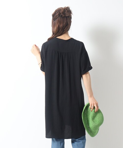 DRESKIP(ドレスキップ)の「◆ウエストタックがすっきり見え さらりスキッパーチュニック(チュニック・レディース・ライトベージュ/イエロー/ブラック・02/03/04)」の12枚目の写真