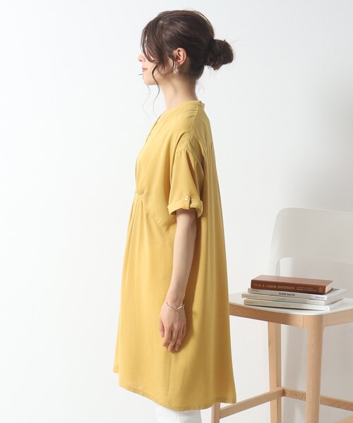 DRESKIP(ドレスキップ)の「◆ウエストタックがすっきり見え さらりスキッパーチュニック(チュニック・レディース・ライトベージュ/イエロー/ブラック・02/03/04)」の21枚目の写真