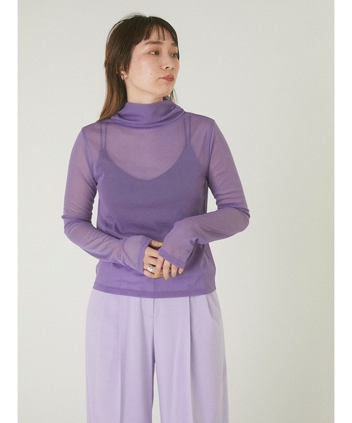 emmi（エミ）の「【emmi atelier】トリコットシアーハイネック