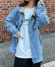 CLEA | コーデュロイ襟切り替え ビッグシルエット デニムジャケット(デニムジャケット)