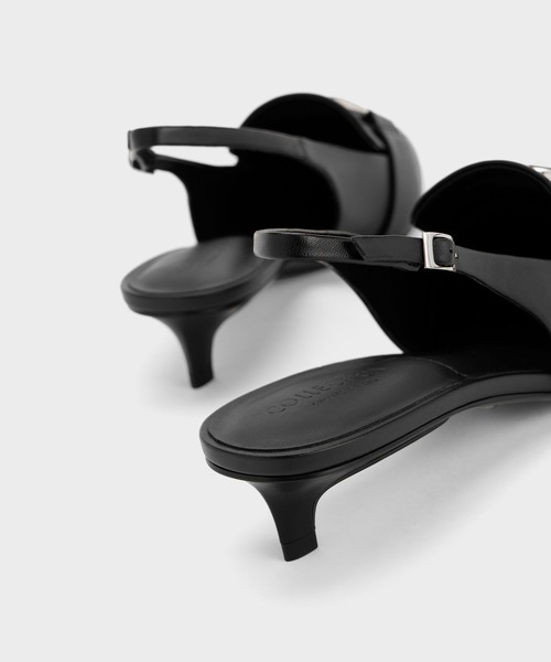 CHARLES & KEITH(チャールズ & キース)の「Gabine ガビーヌ レザースリングバックパンプス(パンプス・レディース・マルチ/ブラック・23cm/22.5cm/22cm/25.5cm/25cm/24.5cm/23.5cm)」の6枚目の写真