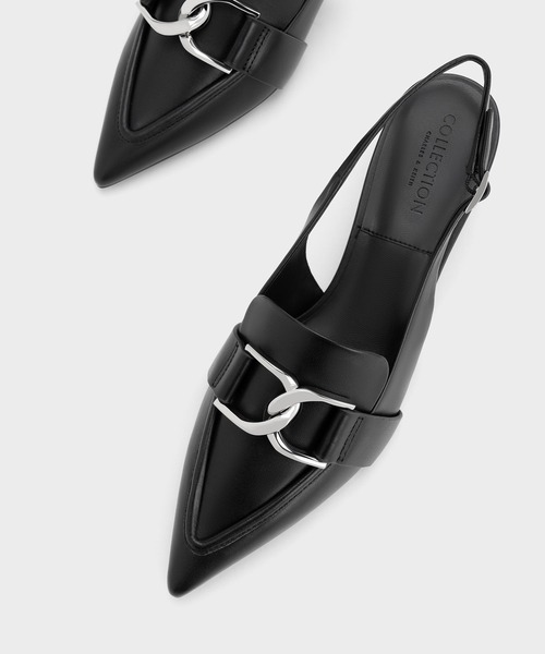 CHARLES & KEITH(チャールズ & キース)の「Gabine ガビーヌ レザースリングバックパンプス(パンプス・レディース・マルチ/ブラック・23cm/22.5cm/22cm/25.5cm/25cm/24.5cm/23.5cm)」の7枚目の写真