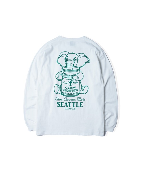 MANASTASH（マナスタッシュ）の「MANASTASH/マナスタッシュ/CiTee L/S TEE ELEPHANT/ロングスリーブエレファントTシャツ（Tシャツ/カットソー・メンズ・バーガンディー/ブラック/ホワイト・M/L/2XL/XL）」の18枚目の写真