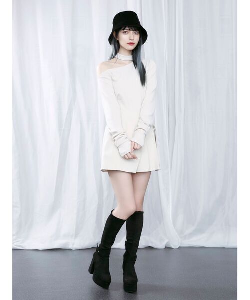 EATME（イートミー）の「チョーカーリブトップス（Tシャツ/カットソー・レディース・ブラック/アイボリー/ブラウン・FREE）」の6枚目の写真