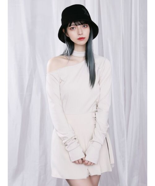 EATME（イートミー）の「チョーカーリブトップス（Tシャツ/カットソー・レディース・ブラック/アイボリー/ブラウン・FREE）」の7枚目の写真