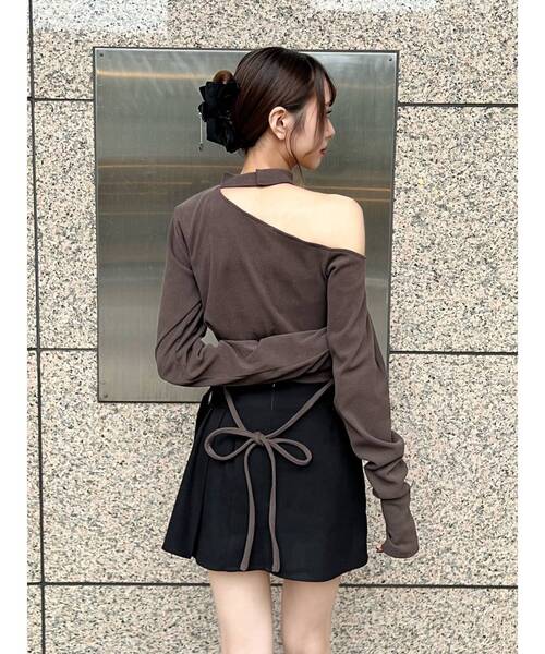 EATME（イートミー）の「チョーカーリブトップス（Tシャツ/カットソー・レディース・ブラック/アイボリー/ブラウン・FREE）」の10枚目の写真