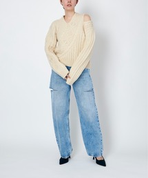 babaco ベアトップニット BACK TO THE FIELD チューブトップ ベアトップ 「MLB」マルチ