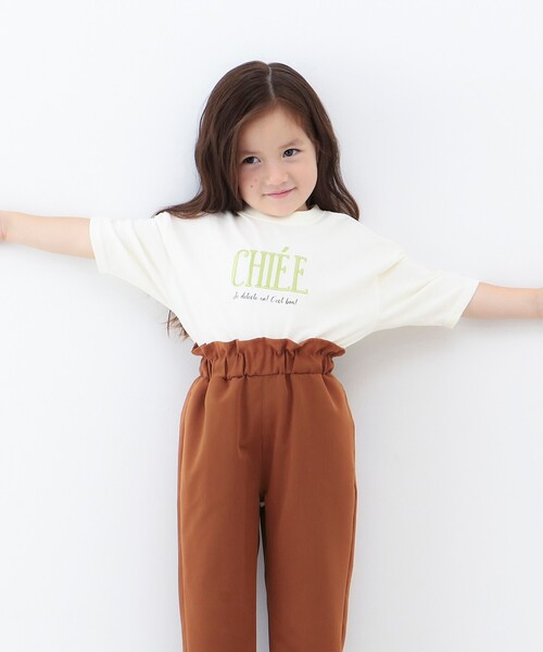 THE SHOP TK （ザ ショップ ティーケー ）の「◆【100-140】刺繍ロゴ七分Tシャツ（Tシャツ/カットソー・キッズ・ボルドー/チャコールグレー/オフホワイト/ベージュ・11/13/14/10/12）」の9枚目の写真