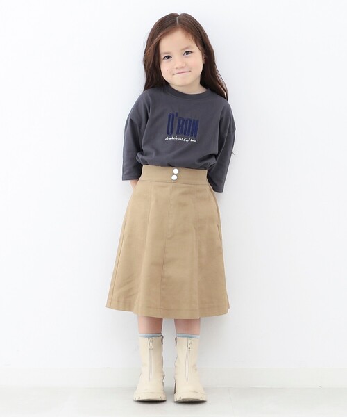 THE SHOP TK （ザ ショップ ティーケー ）の「◆【100-140】刺繍ロゴ七分Tシャツ（Tシャツ/カットソー・キッズ・ボルドー/チャコールグレー/オフホワイト/ベージュ・11/13/14/10/12）」の13枚目の写真